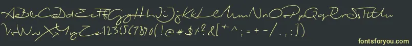 BiloxiScript Font – Yellow Fonts on Black Background
