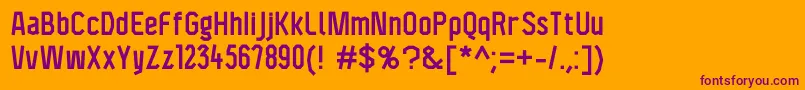 F4aagentconddemi Font – Purple Fonts on Orange Background