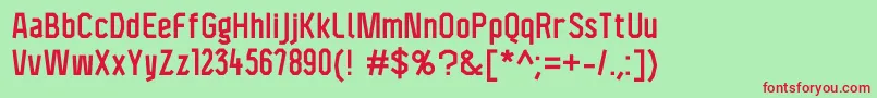 F4aagentconddemi Font – Red Fonts on Green Background