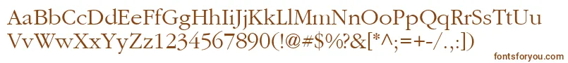 Aggaramondcyr Light-fontti – ruskeat fontit valkoisella taustalla