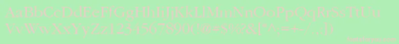 Aggaramondcyr Light Font – Pink Fonts on Green Background