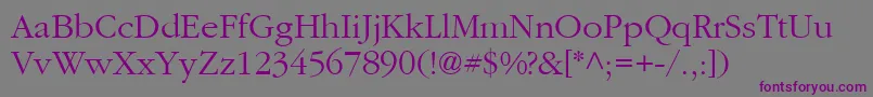 Aggaramondcyr Light Font – Purple Fonts on Gray Background