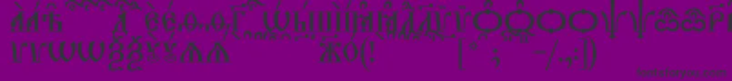 フォントTriodionCapsKucs – 紫の背景に黒い文字