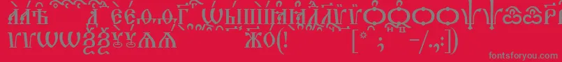 TriodionCapsKucs Font – Gray Fonts on Red Background