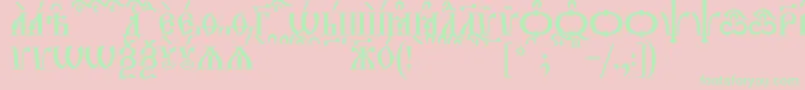 TriodionCapsKucs Font – Green Fonts on Pink Background