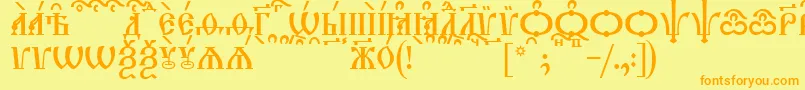 TriodionCapsKucs Font – Orange Fonts on Yellow Background