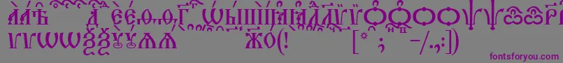 Czcionka TriodionCapsKucs – fioletowe czcionki na szarym tle