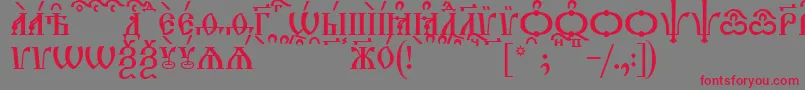 TriodionCapsKucs Font – Red Fonts on Gray Background