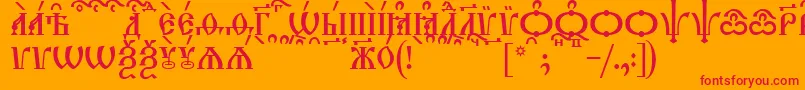 TriodionCapsKucs Font – Red Fonts on Orange Background
