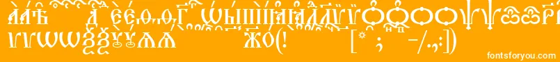 TriodionCapsKucs Font – White Fonts on Orange Background
