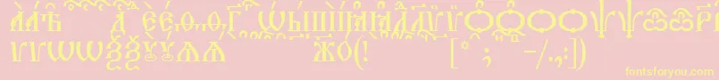 TriodionCapsKucs Font – Yellow Fonts on Pink Background