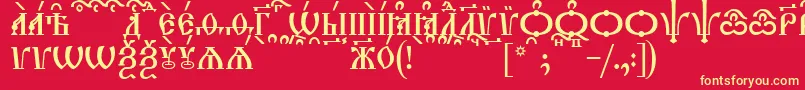 TriodionCapsKucs Font – Yellow Fonts on Red Background