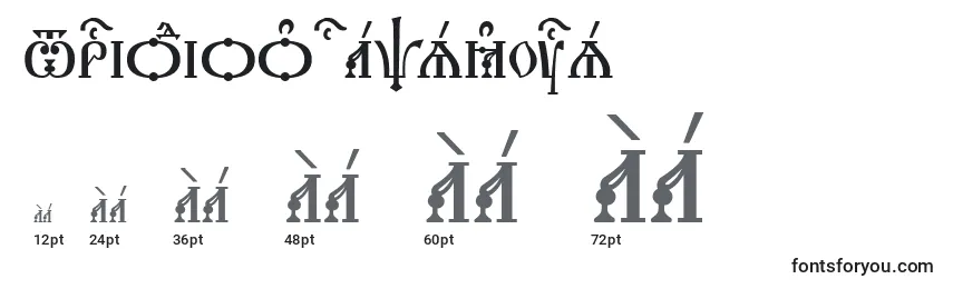 Размеры шрифта TriodionCapsKucs