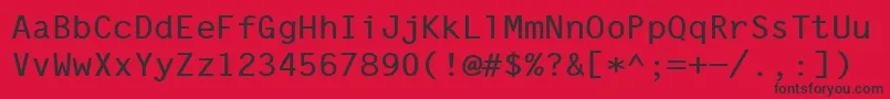 LetterGothicLine Font – Black Fonts on Red Background