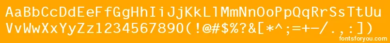 フォントLetterGothicLine – オレンジの背景に白い文字
