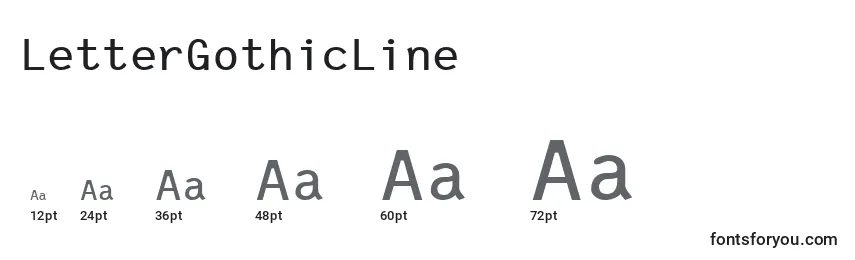 Размеры шрифта LetterGothicLine