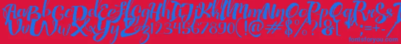 AdefebiaFreeFont-Schriftart – Blaue Schriften auf rotem Hintergrund