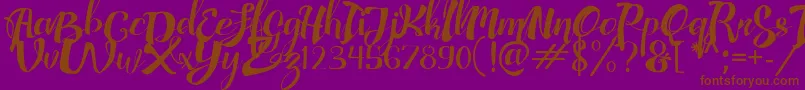 AdefebiaFreeFont-Schriftart – Braune Schriften auf violettem Hintergrund