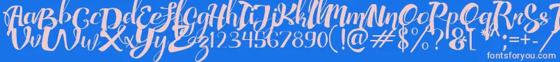 AdefebiaFreeFont Font – Pink Fonts on Blue Background