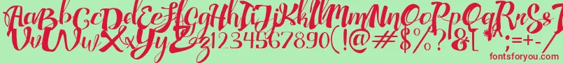 AdefebiaFreeFont Font – Red Fonts on Green Background