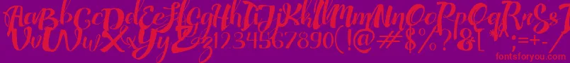 AdefebiaFreeFont-Schriftart – Rote Schriften auf violettem Hintergrund