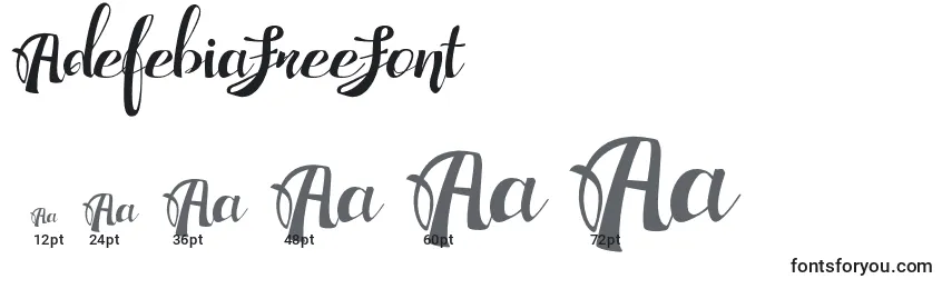 AdefebiaFreeFont Font Sizes