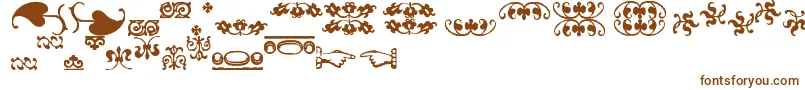 Шрифт ImFellFlowers2 – коричневые шрифты на белом фоне