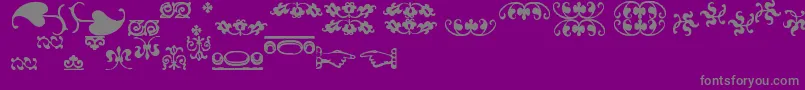 ImFellFlowers2-Schriftart – Graue Schriften auf violettem Hintergrund