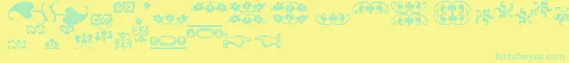 ImFellFlowers2 Font – Green Fonts on Yellow Background