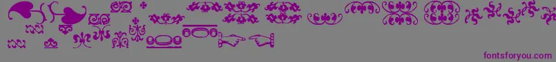 フォントImFellFlowers2 – 紫色のフォント、灰色の背景