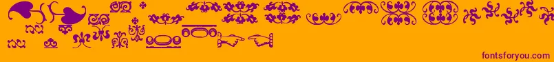 ImFellFlowers2-Schriftart – Violette Schriften auf orangefarbenem Hintergrund