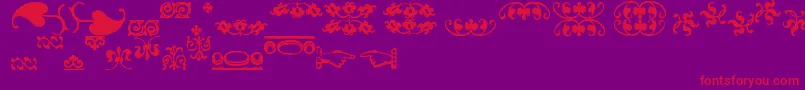 ImFellFlowers2 Font – Red Fonts on Purple Background