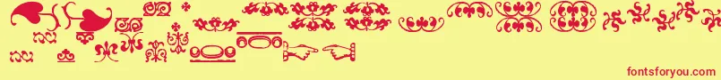 ImFellFlowers2 Font – Red Fonts on Yellow Background