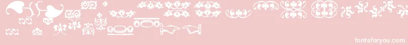 ImFellFlowers2-Schriftart – Weiße Schriften auf rosa Hintergrund