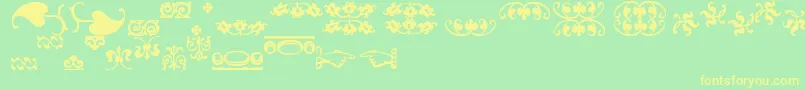 ImFellFlowers2 Font – Yellow Fonts on Green Background