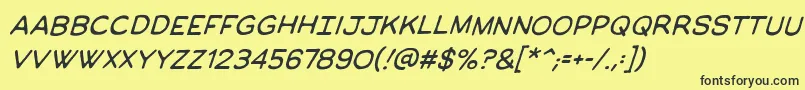 ManlymenbbItal Font – Black Fonts on Yellow Background
