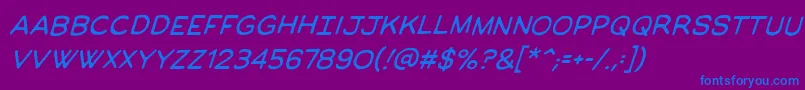 ManlymenbbItal Font – Blue Fonts on Purple Background