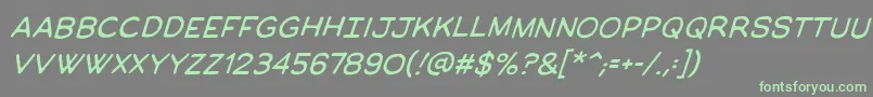 ManlymenbbItal Font – Green Fonts on Gray Background