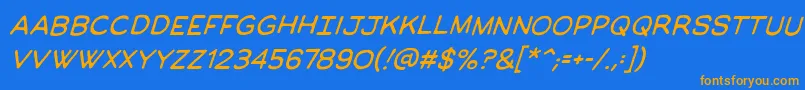 ManlymenbbItal Font – Orange Fonts on Blue Background