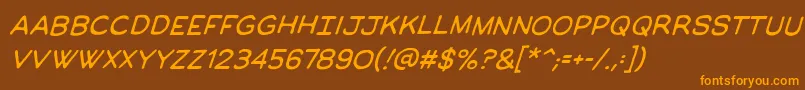 ManlymenbbItal Font – Orange Fonts on Brown Background