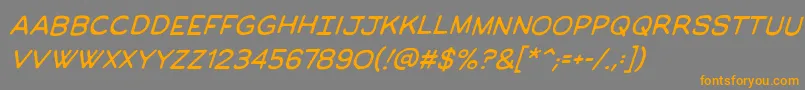 ManlymenbbItal Font – Orange Fonts on Gray Background