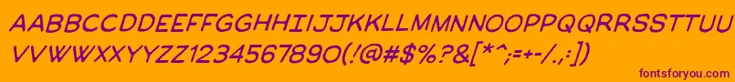 ManlymenbbItal Font – Purple Fonts on Orange Background