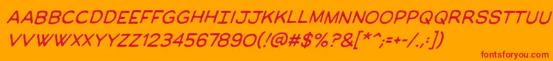 ManlymenbbItal Font – Red Fonts on Orange Background