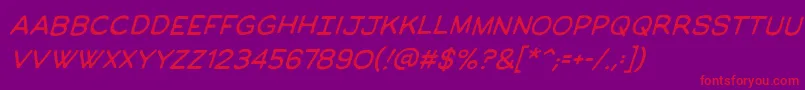 ManlymenbbItal Font – Red Fonts on Purple Background