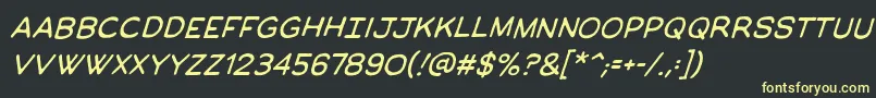 ManlymenbbItal Font – Yellow Fonts on Black Background