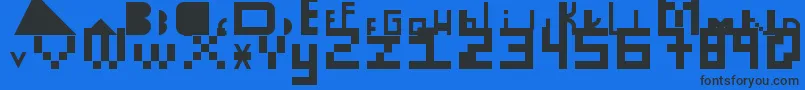 HolaBitch-Schriftart – Schwarze Schriften auf blauem Hintergrund