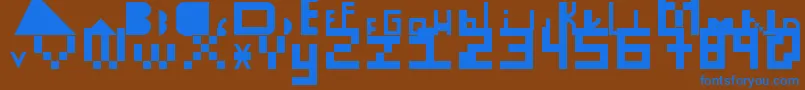 HolaBitch Font – Blue Fonts on Brown Background