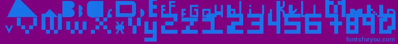 フォントHolaBitch – 紫色の背景に青い文字