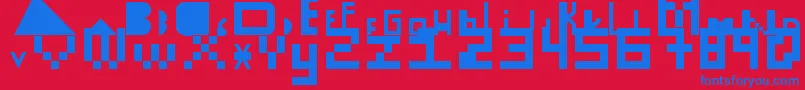 HolaBitch Font – Blue Fonts on Red Background