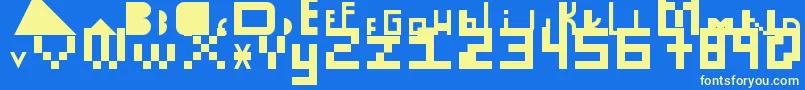 HolaBitch Font – Yellow Fonts on Blue Background